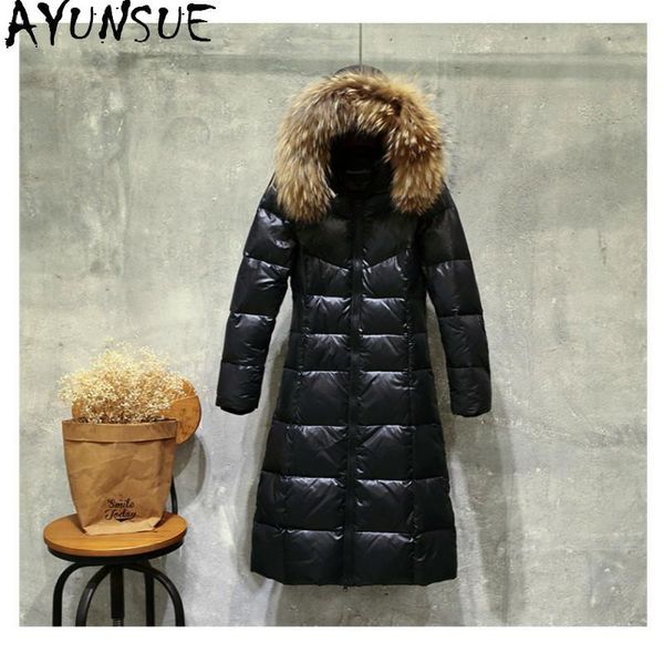 ayunsue 2020 white duck down jackets woman fur collar hooded coat female winter parkas jacket womens clothing abrigo mujer tn205, Black
ayunsue 2020 white duck down jackets woman fur collar hooded coat female winter parkas jacket womens clothing abrigo mujer tn205, Black