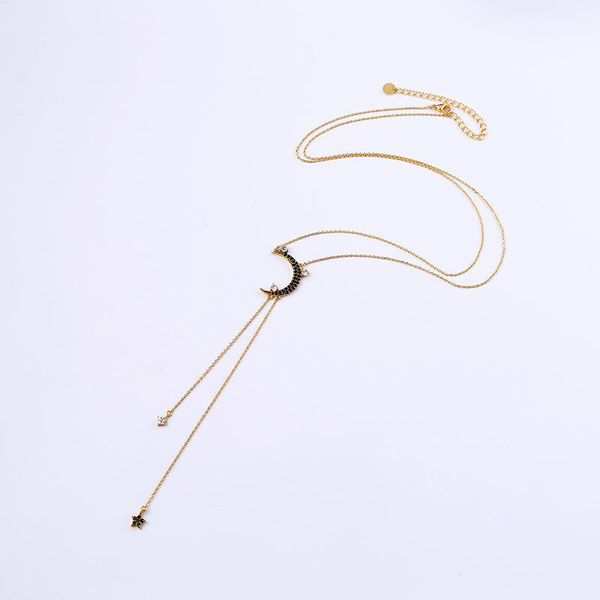 pendant necklaces balanbiu luxury zircon moon star gold color brass long chain for women gift 2021 fashion jewelry wholesale, Silver
pendant necklaces balanbiu luxury zircon moon star gold color brass long chain for women gift 2021 fashion jewelry wholesale, Silver