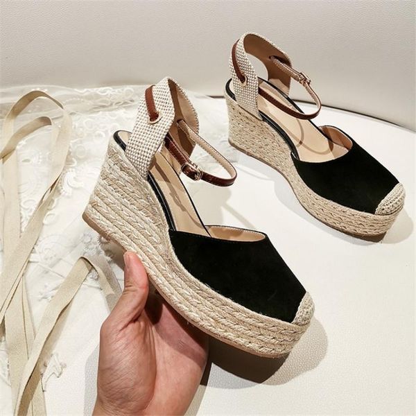sandals women's natural suede leather wedge platform med heel round toe summer ankle strap casual shoes bohemia style, Black
sandals women's natural suede leather wedge platform med heel round toe summer ankle strap casual shoes bohemia style, Black