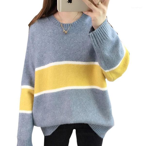 women's sweaters women autumn winter long sleeves loose contrast color pullover knitted sweater m5te1, White;black
women's sweaters women autumn winter long sleeves loose contrast color pullover knitted sweater m5te1, White;black