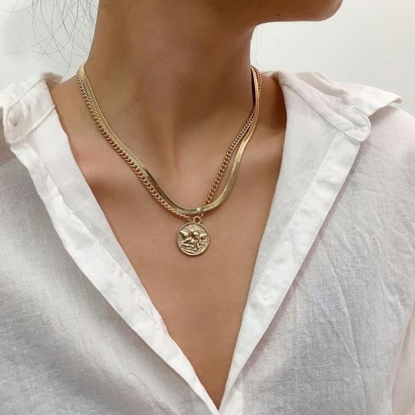 chains hc fashion gold color silvery doulbe snake cuban chain necklace punk portrait coin link choker gothic jewelry women t, Silver
chains hc fashion gold color silvery doulbe snake cuban chain necklace punk portrait coin link choker gothic jewelry women t, Silver