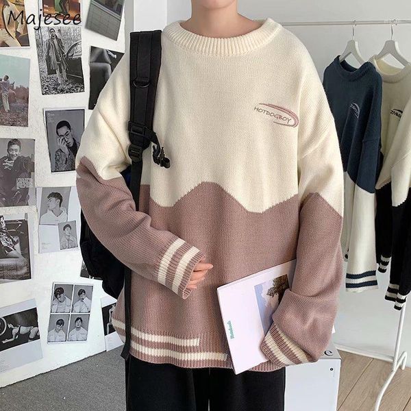 men's sweaters pullovers men knitted sweater patchwork long sleeve o-neck loose casual student winter warm soft all-match ulzzang fash, White;black
men's sweaters pullovers men knitted sweater patchwork long sleeve o-neck loose casual student winter warm soft all-match ulzzang fash, White;black