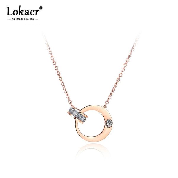 lokaer double circle cubic zirconia chain & link necklaces jewelry titanium steel rose gold chokers necklace for women n18054, Golden;silver
lokaer double circle cubic zirconia chain & link necklaces jewelry titanium steel rose gold chokers necklace for women n18054, Golden;silver