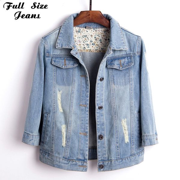 women plus size cropped jean jacket light blue bomber short denim jackets jaqueta casual ripped jeans coat 3/4 sleeve 4xl 5xl 201126, Black;brown
women plus size cropped jean jacket light blue bomber short denim jackets jaqueta casual ripped jeans coat 3/4 sleeve 4xl 5xl 201126, Black;brown