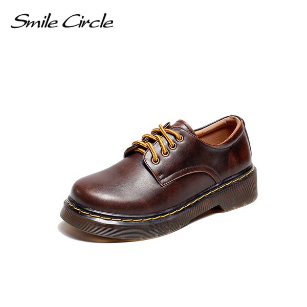 smile circle oxford flats women genuine leather autumn retro platform comfortable casual shoes wome 1006, Black;white
smile circle oxford flats women genuine leather autumn retro platform comfortable casual shoes wome 1006, Black;white