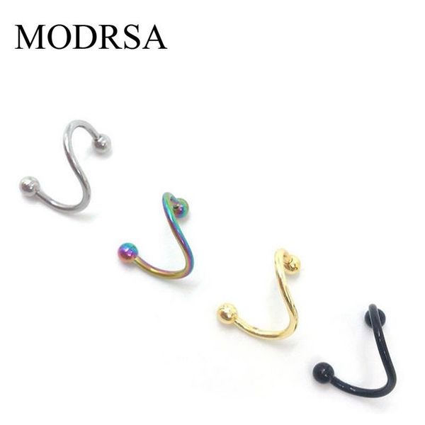 modrsa 2pcs s shape nose labret ring stainless steel bar spiral twister tragus ear piercing helix body jewelry piercing oreja f sqcgey, Silver
modrsa 2pcs s shape nose labret ring stainless steel bar spiral twister tragus ear piercing helix body jewelry piercing oreja f sqcgey, Silver