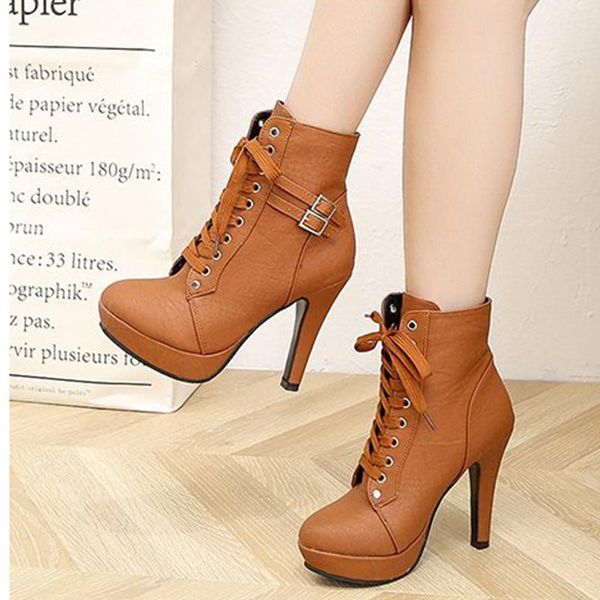 boots women ladies ankle lace up female buckle casual round toe high heels platform woman fashion shoes plus size 2021, Black
boots women ladies ankle lace up female buckle casual round toe high heels platform woman fashion shoes plus size 2021, Black