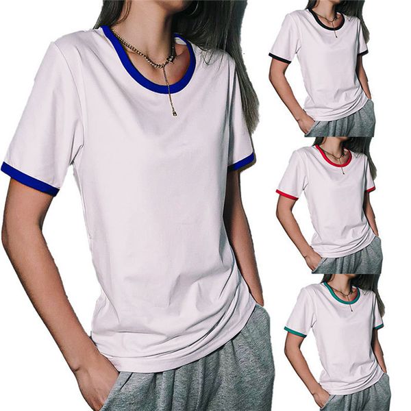 women colorful panelled tshirt short sleeve crew neck sport tees female summer clothing, White
women colorful panelled tshirt short sleeve crew neck sport tees female summer clothing, White