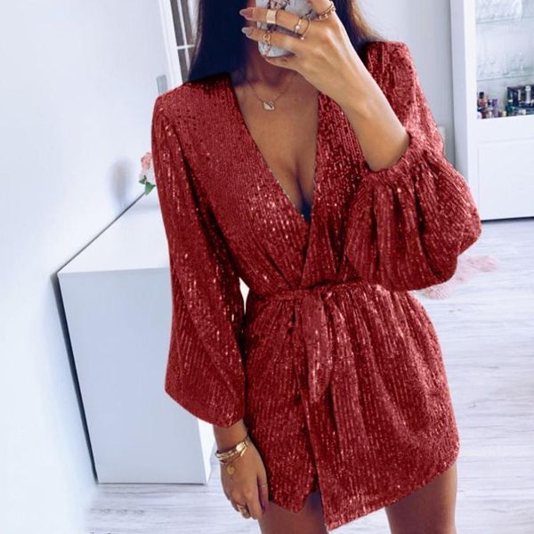 women glitter sequin dress club tie up belt deep v-neck evening mini dress cocktail above knee mini lady dresses1, Black;gray
women glitter sequin dress club tie up belt deep v-neck evening mini dress cocktail above knee mini lady dresses1, Black;gray