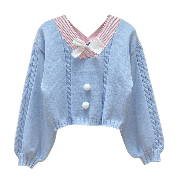 korean style white knitted sweater women sweet v ne with bow vintage pullover femme long sleeve knitwear crop pink jumper, Black
korean style white knitted sweater women sweet v ne with bow vintage pullover femme long sleeve knitwear crop pink jumper, Black