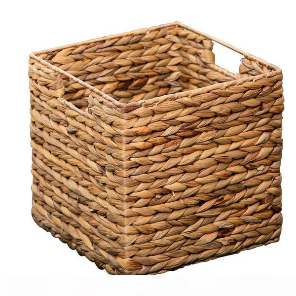 Laundry Basket Hand-woven Straw Large Capacity Square Hand-held Clothing Books Sundry Storage Basket Indoor Household Items