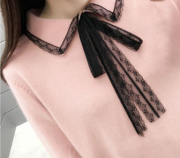 2020 new women's spring clothes lace pullover sweater with a fairy base sweater loose western style, White;black
2020 new women's spring clothes lace pullover sweater with a fairy base sweater loose western style, White;black