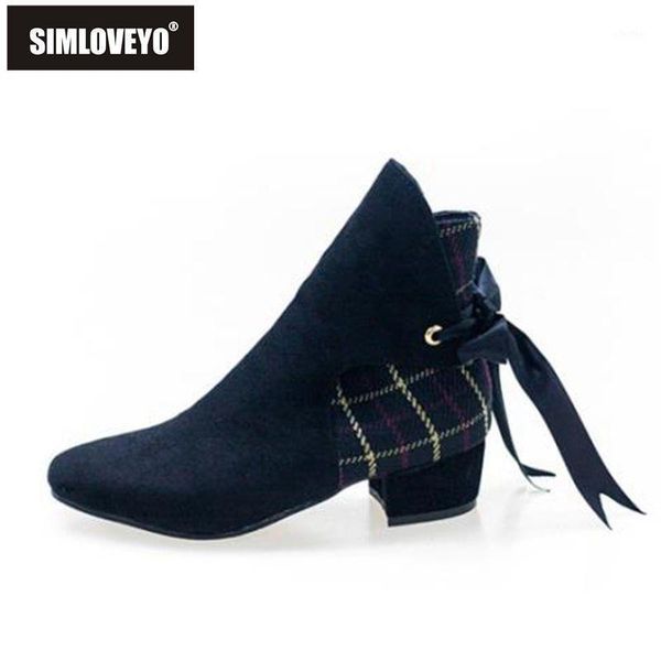 simloveyo sweet women square toe gingham solid square heel warm ribbon lace up soft flock boots butterfly-knot size 32-48 casual1, Black
simloveyo sweet women square toe gingham solid square heel warm ribbon lace up soft flock boots butterfly-knot size 32-48 casual1, Black
