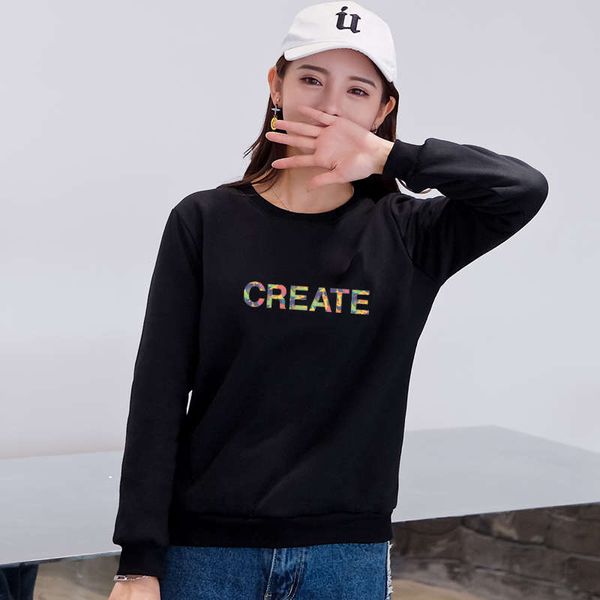 2sf4blong sleeve korean sweater women's pure cotton new autumn winter clothes with cashmere thickening and loose round neck, Black
2sf4blong sleeve korean sweater women's pure cotton new autumn winter clothes with cashmere thickening and loose round neck, Black