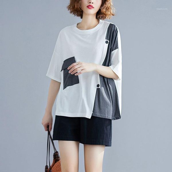 plus size striped patchwork t shirt short sleeve cotton tshirt summer women loose casual t-shirt ladies tee femme 20201, White
plus size striped patchwork t shirt short sleeve cotton tshirt summer women loose casual t-shirt ladies tee femme 20201, White
