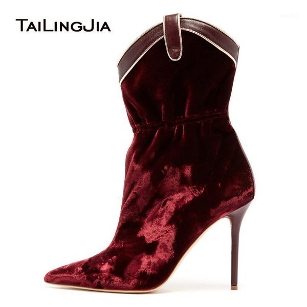 burgundy velvet high heel ankle boots pointed toe stiletto heel booties women shoes ladies curved heeled short boots 20201, Black
burgundy velvet high heel ankle boots pointed toe stiletto heel booties women shoes ladies curved heeled short boots 20201, Black