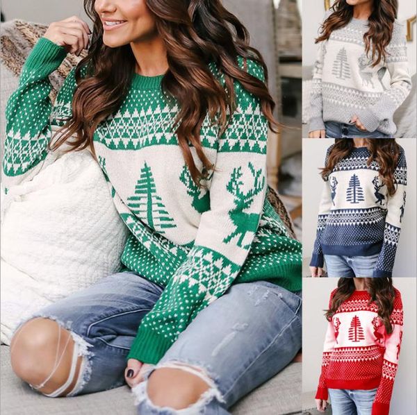 women sweater christmas snowflake elk jacquard long sleeve womens pullover 2020fw coats contrast color knitted, White;black
women sweater christmas snowflake elk jacquard long sleeve womens pullover 2020fw coats contrast color knitted, White;black