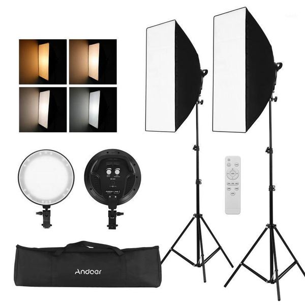 andoer studio pgraphy kit softbox led light set including softboxes 3200k-6400k led lights stands remote control carry bag1
andoer studio pgraphy kit softbox led light set including softboxes 3200k-6400k led lights stands remote control carry bag1