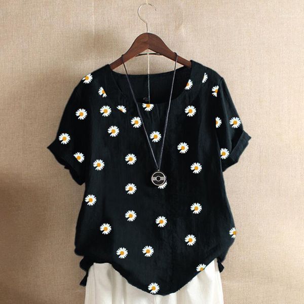 new 2020 summer daisy print buttons blouse shirts o-neck cotton linen blouses women short sleeve pullover blusa feminina1, White
new 2020 summer daisy print buttons blouse shirts o-neck cotton linen blouses women short sleeve pullover blusa feminina1, White