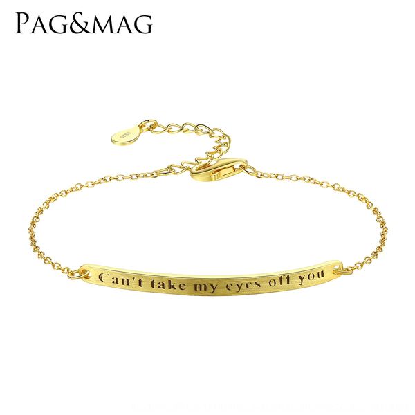 pag mag female 925 silver jewelry japanese bracelet and korean simple style lettering bracelet w10hg, Golden;silver
pag mag female 925 silver jewelry japanese bracelet and korean simple style lettering bracelet w10hg, Golden;silver