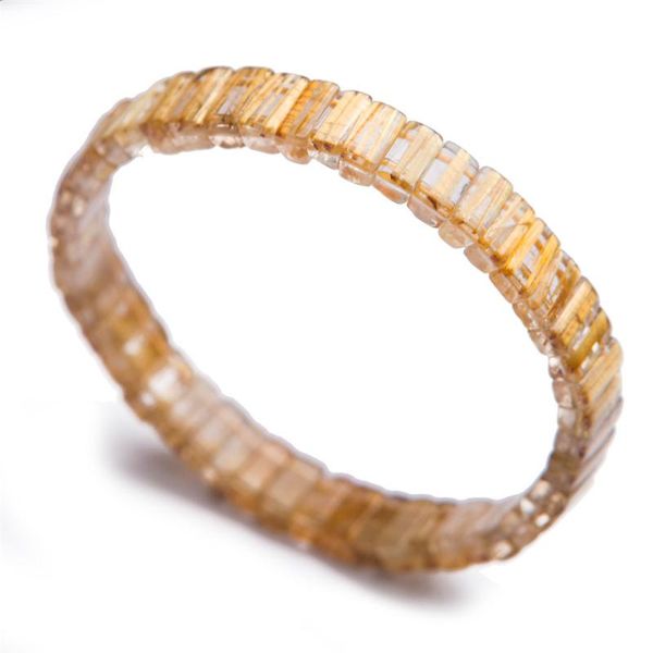 genuine gold natural rutilated quartz bracelets for women female stretch rectangle bead crystal bracelet bangles 8*4mm, Black
genuine gold natural rutilated quartz bracelets for women female stretch rectangle bead crystal bracelet bangles 8*4mm, Black