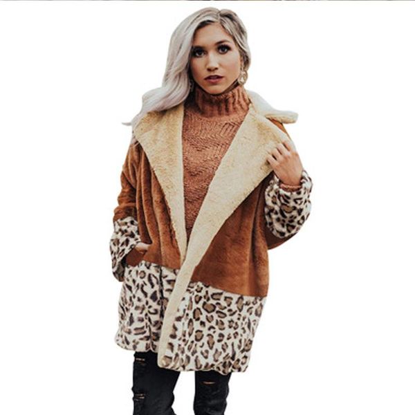 women's wool & blends 2021 autumn and winter fashion leopard print jacket plus velvet thick warmth lapel plush contrast stitching women, Black
women's wool & blends 2021 autumn and winter fashion leopard print jacket plus velvet thick warmth lapel plush contrast stitching women, Black