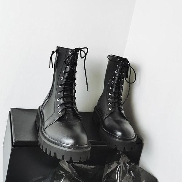 boyfriend style motorcycle genuine leather ankle boots women fashion lace up gothic punk boots female winter block heels shoes, Black
boyfriend style motorcycle genuine leather ankle boots women fashion lace up gothic punk boots female winter block heels shoes, Black