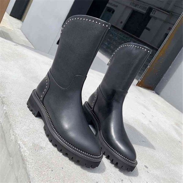 mid-calf stuck rivets woman genuine leather low riding slide-in fall woman-style punk boots mujer v3bf, Black
mid-calf stuck rivets woman genuine leather low riding slide-in fall woman-style punk boots mujer v3bf, Black