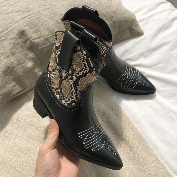 boots classic embroidered genuine leather cowboy ankle for women wedge high heel snake print western cowgirl 20211, Black
boots classic embroidered genuine leather cowboy ankle for women wedge high heel snake print western cowgirl 20211, Black