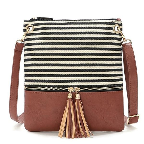 new women's bag stripe collision pu splice single fresh girl shoulder oblique bag european tassel small pocket messenger
new women's bag stripe collision pu splice single fresh girl shoulder oblique bag european tassel small pocket messenger