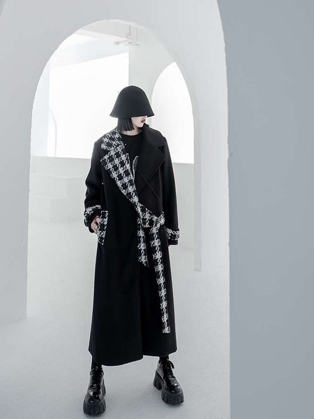 chicsky black suit tweed women's long over the knee 2020 autumn and winter loose thousand bird lattice woolen coat, White;black
chicsky black suit tweed women's long over the knee 2020 autumn and winter loose thousand bird lattice woolen coat, White;black
