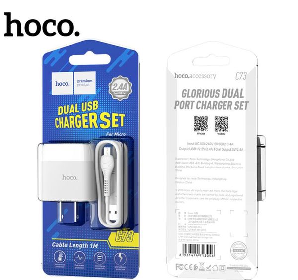 hoco c73 c72 2.4a usb charger dual ports type-c usb charger adapter set 2-in-1 usb-c wall mobile phone charger us plug
hoco c73 c72 2.4a usb charger dual ports type-c usb charger adapter set 2-in-1 usb-c wall mobile phone charger us plug