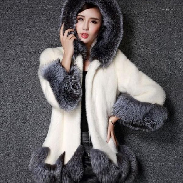 women's fur & faux mink 2021 coat winter thick jacket women's outerwear women overcoat long parka white black1, Black
women's fur & faux mink 2021 coat winter thick jacket women's outerwear women overcoat long parka white black1, Black