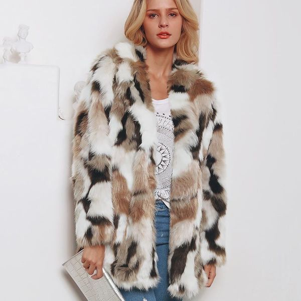 autumn winter fashion women mixed color imitation fur coat slim thick warm fur jacket plus size women long faux fur coats, Black
autumn winter fashion women mixed color imitation fur coat slim thick warm fur jacket plus size women long faux fur coats, Black