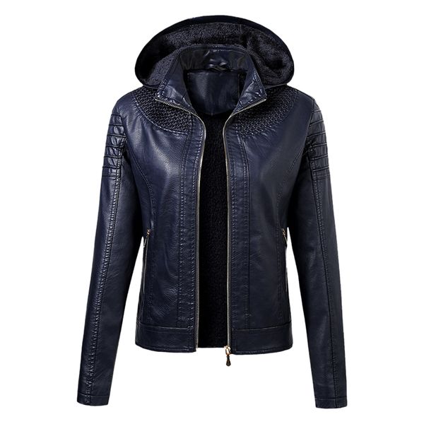 the new autumn and winter women leather clothing can be detached hooded leather jacket women plus velvet warm jacket women 201030, Black
the new autumn and winter women leather clothing can be detached hooded leather jacket women plus velvet warm jacket women 201030, Black