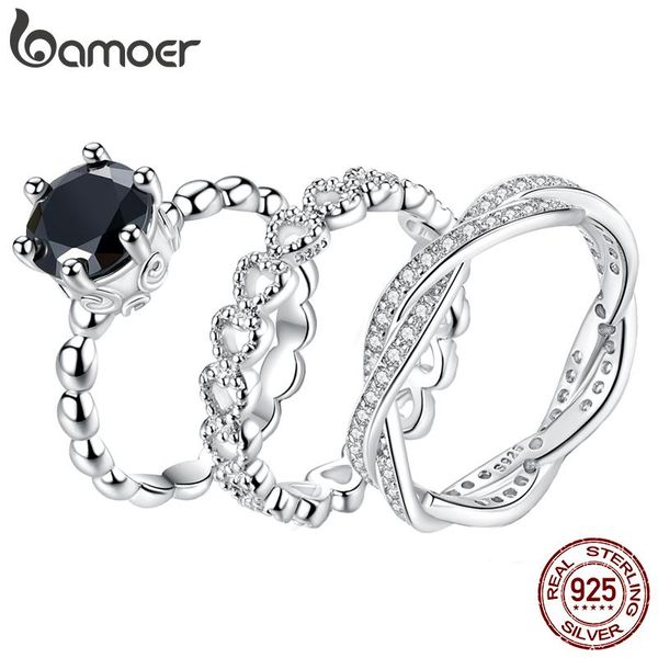 cluster rings bamoer trendy classic silver ring minimalist simple love forever heart circle female fine jewelry original design go7223, Golden;silver
cluster rings bamoer trendy classic silver ring minimalist simple love forever heart circle female fine jewelry original design go7223, Golden;silver