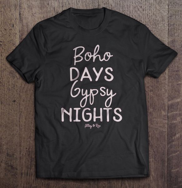 men t shirt boho days gypsy nights alley & rae women t-shirt sport hooded sweatshirt hoodie