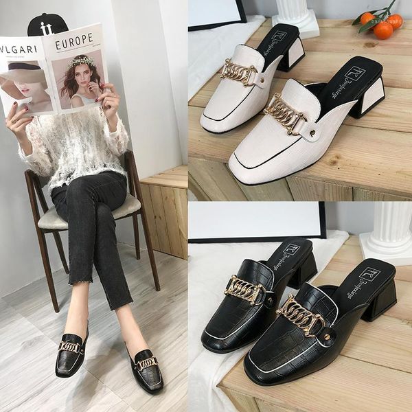 square head and half slippers female wear 2020 spring new korean version of the wild lazy high-heeled sandals and slippers1, Black
square head and half slippers female wear 2020 spring new korean version of the wild lazy high-heeled sandals and slippers1, Black