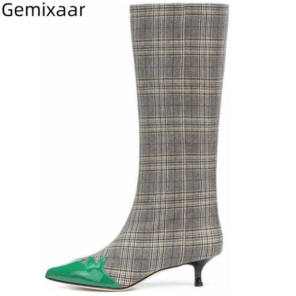 gingham pattern boots women point toe decor green color ladies office footwear thin low kitten heel bottes fashion woman boot, Black
gingham pattern boots women point toe decor green color ladies office footwear thin low kitten heel bottes fashion woman boot, Black