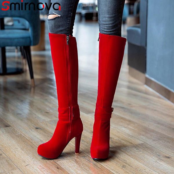 smirnova new arrive women's winter boots super high heels boots platforms shoes round toe ladies knee high, Black
smirnova new arrive women's winter boots super high heels boots platforms shoes round toe ladies knee high, Black