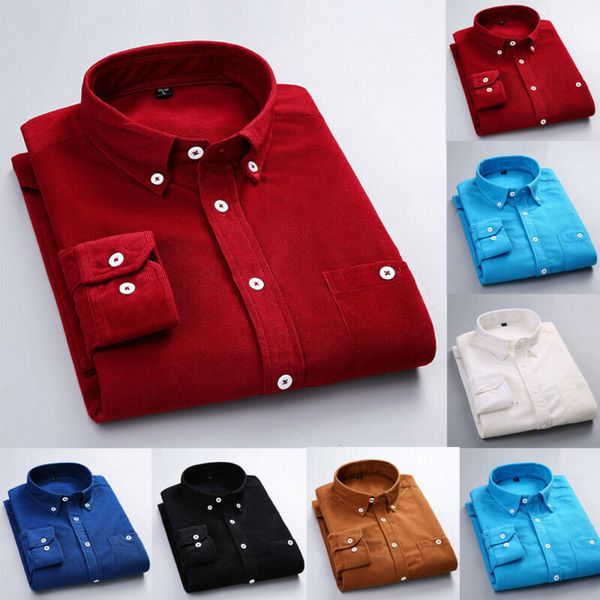 autumn corduroy men's casual long sleeve blouse shirt button down shirts, White;black
autumn corduroy men's casual long sleeve blouse shirt button down shirts, White;black