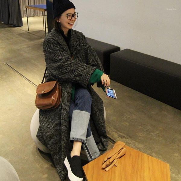 johnature autumn winter coat women streetwear single breasted loose long wool coat 2019 new korean plaid thicken outerwear coats1, Black
johnature autumn winter coat women streetwear single breasted loose long wool coat 2019 new korean plaid thicken outerwear coats1, Black