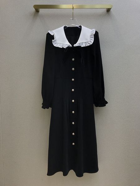 milan runway dress 2021 spring long sleeve panelled bow designer dress brand same style dress 0111-6, Black
milan runway dress 2021 spring long sleeve panelled bow designer dress brand same style dress 0111-6, Black