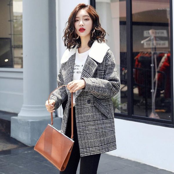 casual long winter fashion wool coats plaid wool blend coat and jacket pockets double breasted coat femenino1, Black
casual long winter fashion wool coats plaid wool blend coat and jacket pockets double breasted coat femenino1, Black