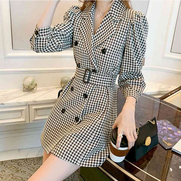 casual dresses elegant plaid mini women fall double breasted long sleeve tunic belt party blazers korean fashion slim vestido b9vs, Black;gray
casual dresses elegant plaid mini women fall double breasted long sleeve tunic belt party blazers korean fashion slim vestido b9vs, Black;gray