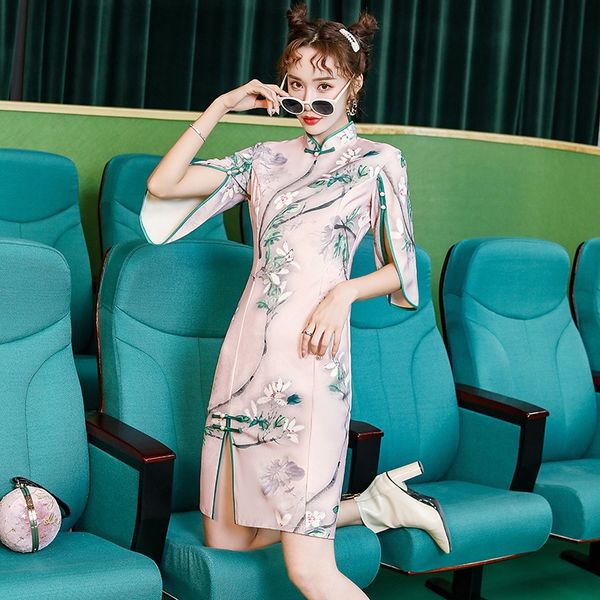 6128 gushengjiao осень зима 2020 новый улучшенный моды cheongsam китайский стиль средний рукав однослойная длина среднего cheongsam aocle ао, Black;gray
6128 gushengjiao осень зима 2020 новый улучшенный моды cheongsam китайский стиль средний рукав однослойная длина среднего cheongsam aocle ао, Black;gray