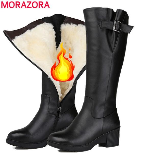 morazora size 35-43 nature wool winter boots buckle genuine leather boots women high heels keep warm snow female shoes, Black
morazora size 35-43 nature wool winter boots buckle genuine leather boots women high heels keep warm snow female shoes, Black