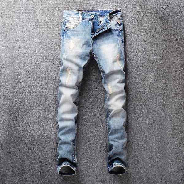 italian style fashion men jeans light blue slim fit ripped jeans men patch embroidery denim pants streetwear hip hop homme
italian style fashion men jeans light blue slim fit ripped jeans men patch embroidery denim pants streetwear hip hop homme
