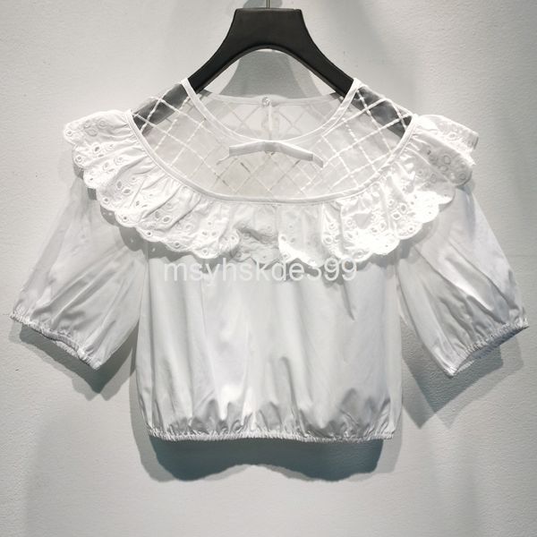 women's t-shirt french miu minority spring / summer age reduction stitching embroidered shirt short sleeve cotton t-shirt women's, White
women's t-shirt french miu minority spring / summer age reduction stitching embroidered shirt short sleeve cotton t-shirt women's, White