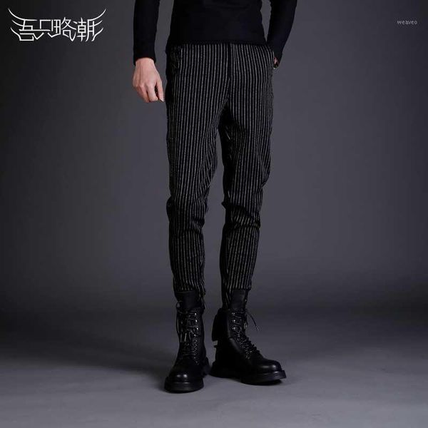 2018 new men's clothing gd stylist fashion street personality nine striped pants harem pants stage singer costumes1, Black
2018 new men's clothing gd stylist fashion street personality nine striped pants harem pants stage singer costumes1, Black